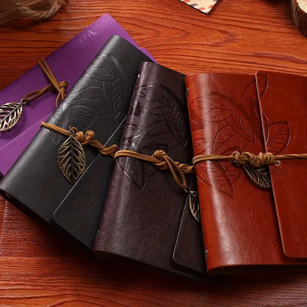 Vintage Leaf Leather Notebook