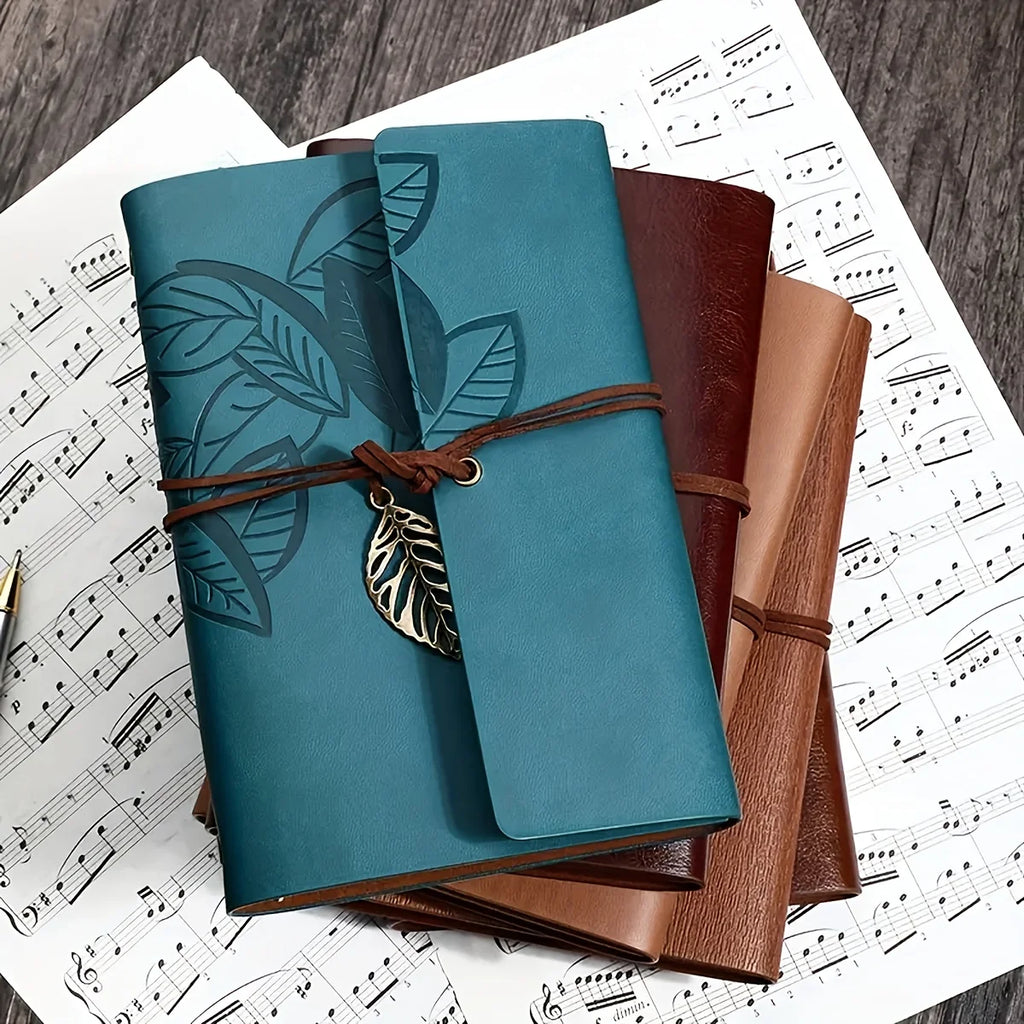 Vintage Leaf Leather Notebook