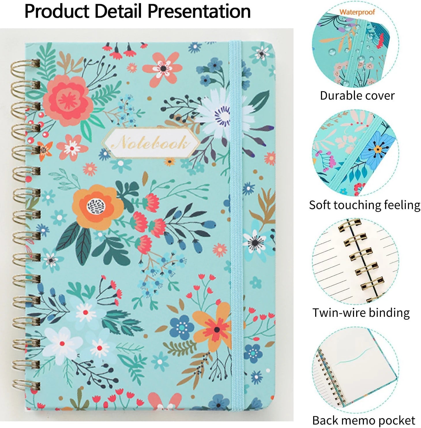 Hardcover Spiral Diary Notebook
