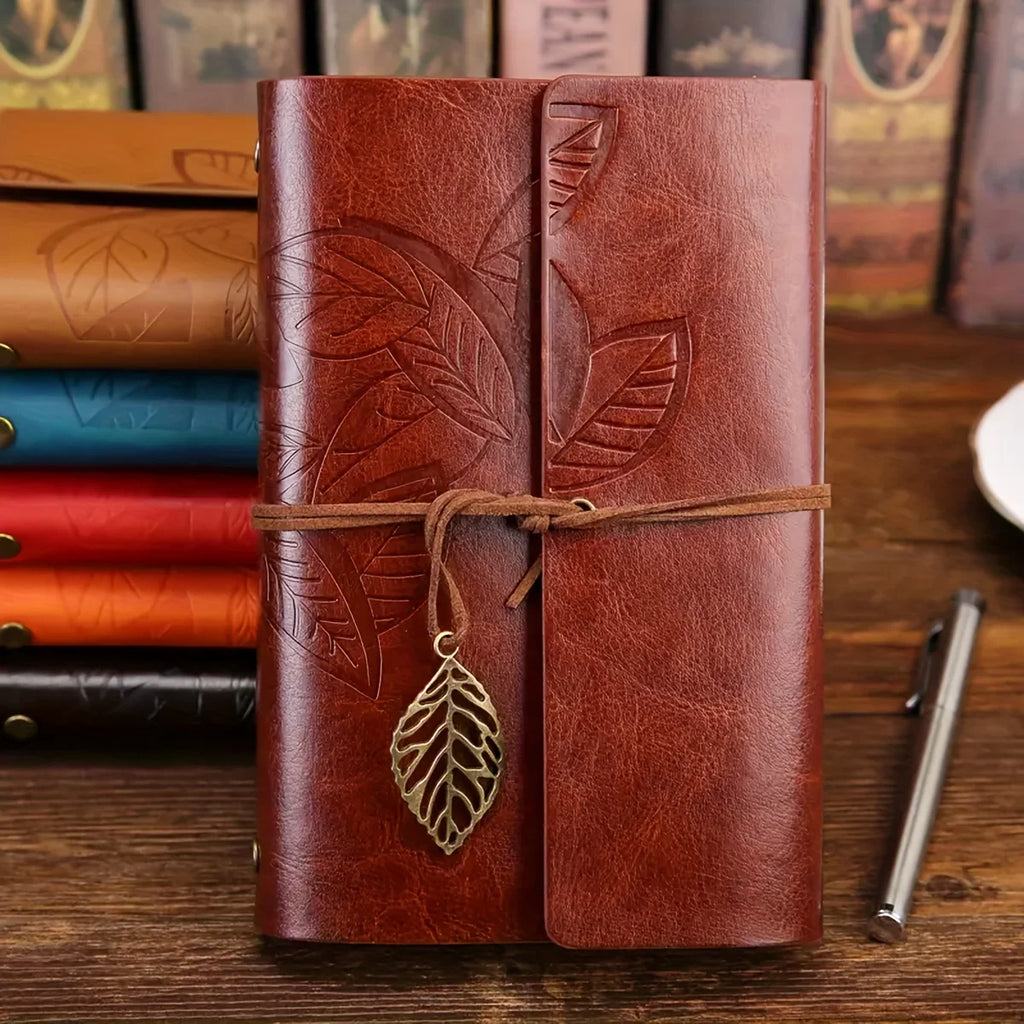 Vintage Leaf Leather Notebook